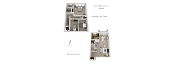3 Bedroom Floor Plan at Sienna Ridge, Georgia