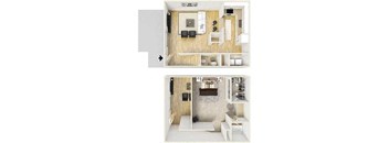 1x1.5 Loft Classic Floor Plan at Paces Ridge at Vinings, Atlanta, GA, 30339