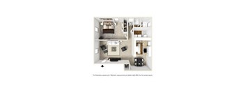1 Bed 1 Bath Classic Floor Plan at Cumberland Pointe, Smyrna, GA, 30080