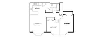 2 Bed 1 Bath at Fullerton Court Apartments, Chicago