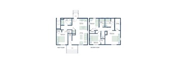 Four Bedroom Floorplan at Poplar Place Apartments, Illinois