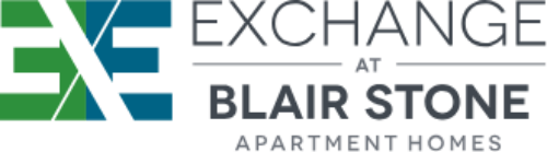 The image is about an exchange at Blair Stone Apartment Homes.