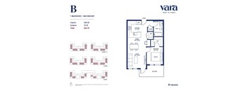 A floor plan for a property with one bedroom and one bathroom.