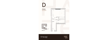 Studio 1  Bath   331-to348 Sq. Ft. D Type Floor Plan at Haven, Vancouver British Columbia