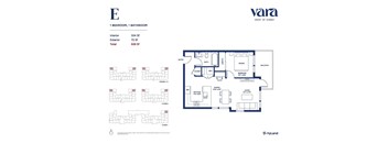 A floor plan for a property with a living area, kitchen, and multiple bedrooms.