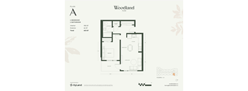 1  Bed   1  Bath   592 Sq. Ft. Floor Plan A at Woodland Place Apartments, Langford, BC, L4H 3P6