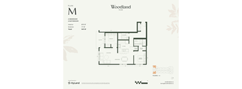2  Bed   2  Bath   870 Sq. Ft. Floor Plan M at Woodland Place Apartments, Langford, British Columbia