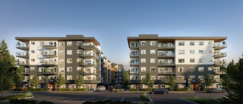 Two Modern Apartment Buildings at Woodland Place Apartments, Langford, BC