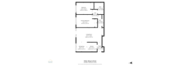 A floor plan of a house with a total area of 750 sq.ft.