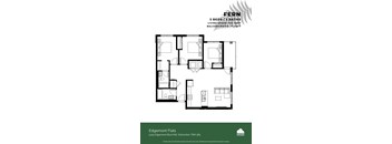 A floor plan for the Fern apartment complex.