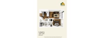 A poster for Leston Holdings shows a layout for a 545 square foot studio apartment with one bed and one bath.
