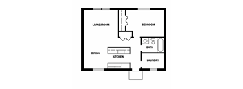 A black and white diagram of a house layout with labeled rooms.