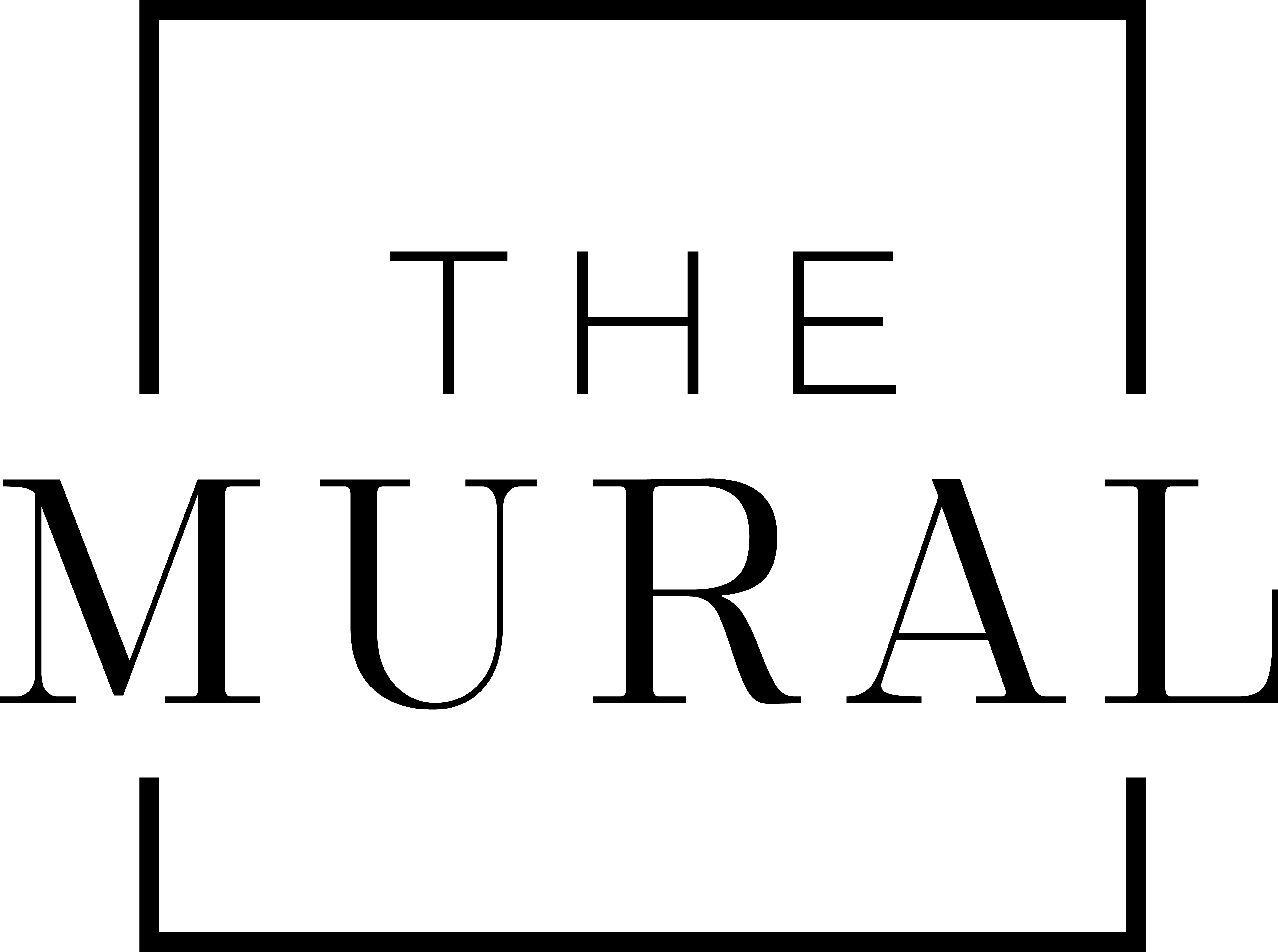 A green square with the words "The Mural" written in black.