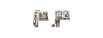 Two floor plan images of a house.