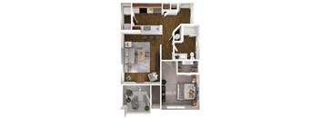 A series of images showing different layouts of a small apartment.