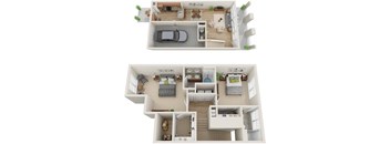 A set of four images showing different floor plans of a house.