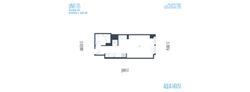 A floor plan for Unit 05 at Aqua House in New York.