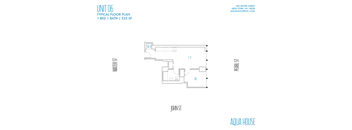 A floor plan for a 1 bedroom, 1 bathroom apartment at 180 Water Street in New York.
