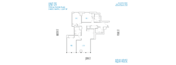 A floor plan for a 3 bedroom, 3 bathroom apartment at 180 Water Street in New York.