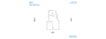 A floor plan for a 1 bedroom, 1 bath apartment at 180 Water Street in New York.