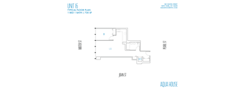 A floor plan for a 1 bedroom, 1 bathroom apartment at 180 Water Street in New York.