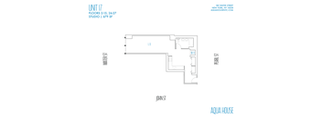 A floor plan for a studio apartment at 180 Water Street in New York.