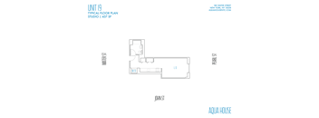 A floor plan for a studio apartment at 180 Water Street in New York.
