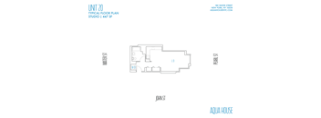 A floor plan for a studio apartment at 180 Water Street in New York.