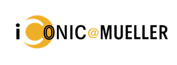 The image features the logo of iCONIC@MUELLER, which consists of stylized text and a graphic element.