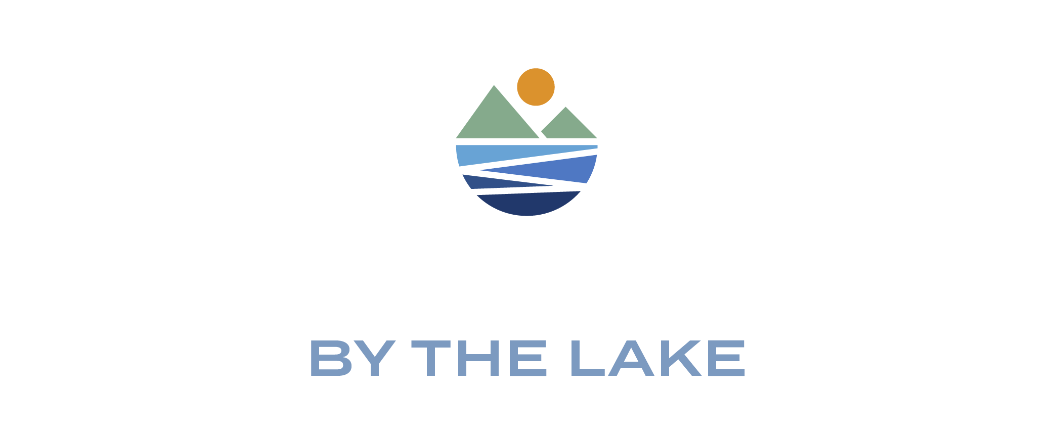 The image shows a logo with the text "STONERIDGE BY THE LAKE" and a graphic of a lake with a sun on top.