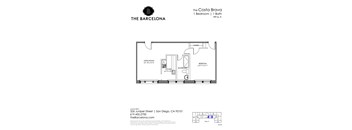 A floor plan for an apartment at The Barcelona.