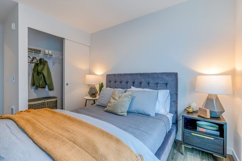 Spacious Bedroom and Closet at Riverfront Everett Apartments