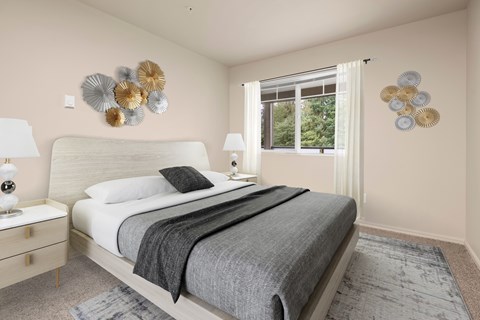 Cozy bedroom at Mill Creek Meadows Apartments, Mill Creek