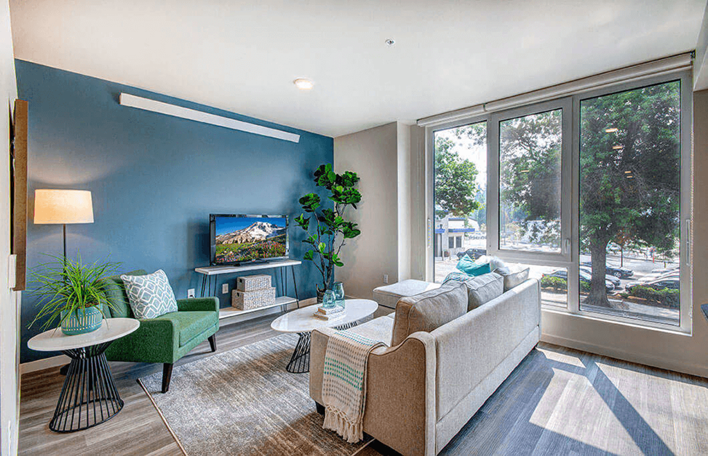 Living Room With TV at Upton Flats, Washington