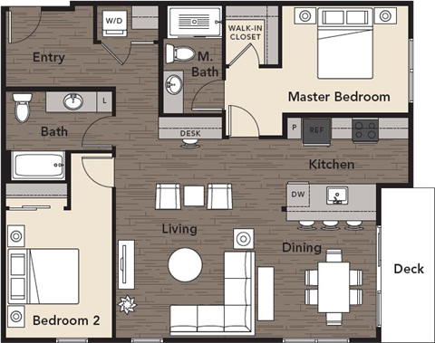 3 bed 2 bath D at Kirkland Crossing Apartments, Kirkland