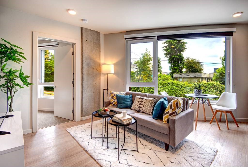 Living Area With Dining at Metro Line Flats, Washington