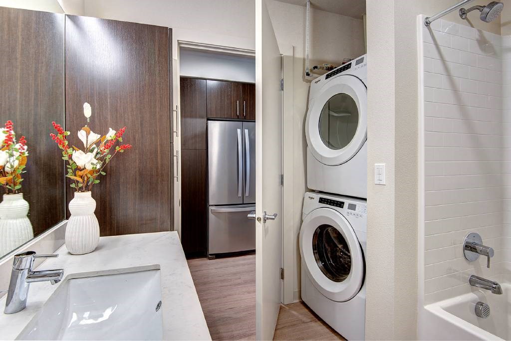 White Bathroom at Metro Line Flats, Seattle, 98122