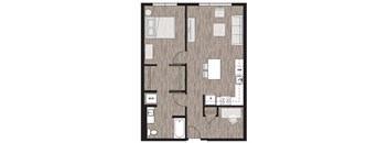 1B Floor Plan at Riverfront Everett, Everett, WA, 98201