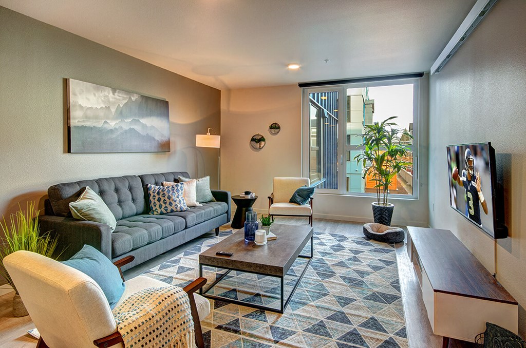 Modern Living Room at Upton Flats, Washington