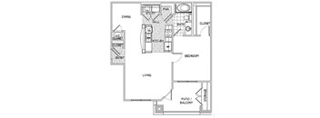 A black and white floor plan of a house with labeled rooms.