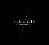 A logo with the text "ELEVATE at stewarts mill" on a black background.