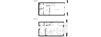 Two floor plans for a house with a Level 2 and Level 1.