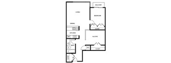 A black and white diagram of a house layout with labeled rooms.
