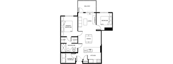 A black and white image of a house floor plan.