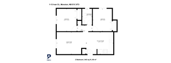 A floor plan of a two bedroom apartment.