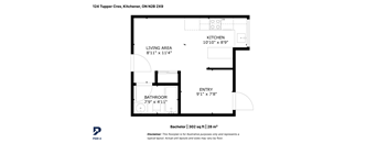 A floor plan for a 124 Tupper Cres, Kitchener, ON N2B 2X9 apartment.