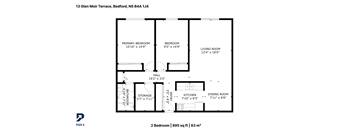 A floor plan for a two bedroom apartment.