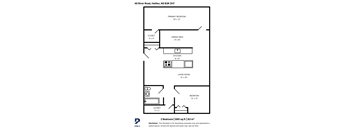 A floor plan for a 2 bedroom apartment at 46 River Road, Halifax, NS B3R 2H7.