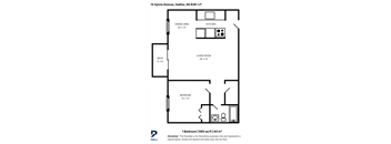 A floor plan of an apartment at 15 Sylvia Avenue, Halifax, NS B3B 1J7.
