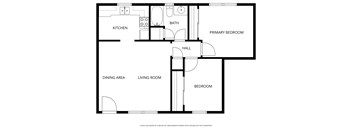 A black and white floor plan of a house with labeled rooms.